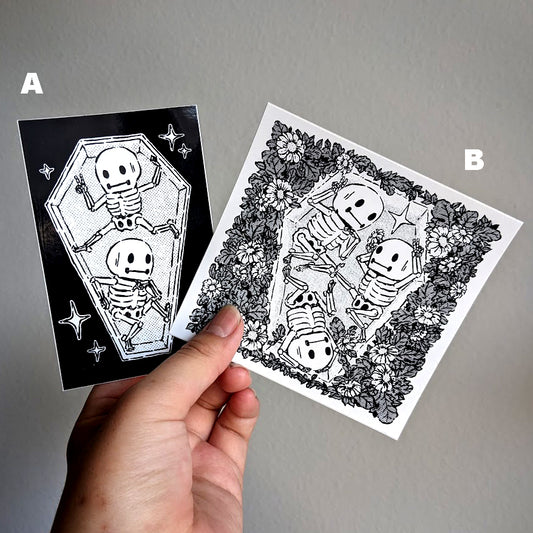 Skelemen Coffin Stickers